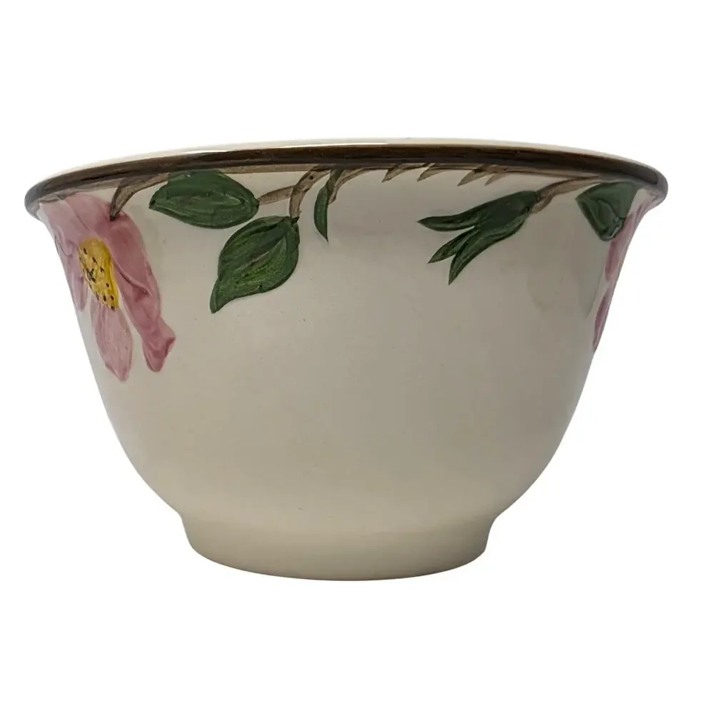 Vintage Franciscan Desert Rose Mixing Bowls Set 2 California Hand Decorated